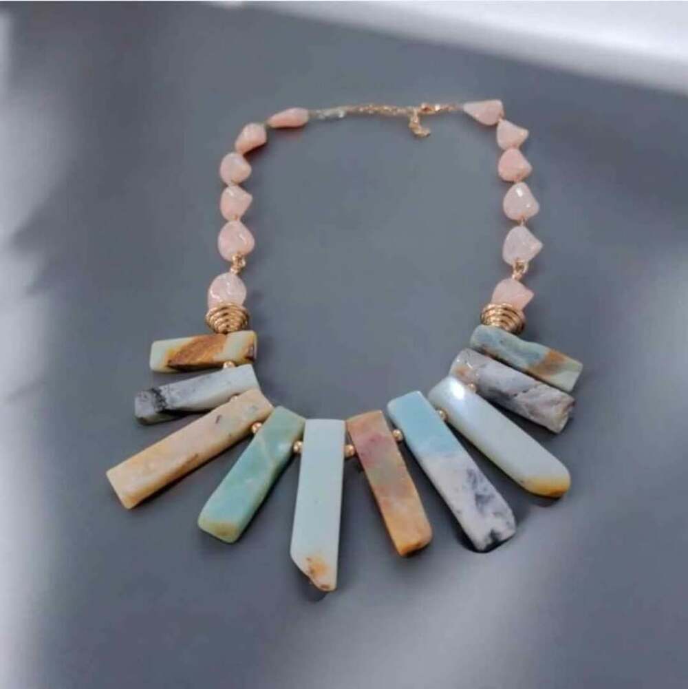 Bohemian Stone Slab Statement Necklace